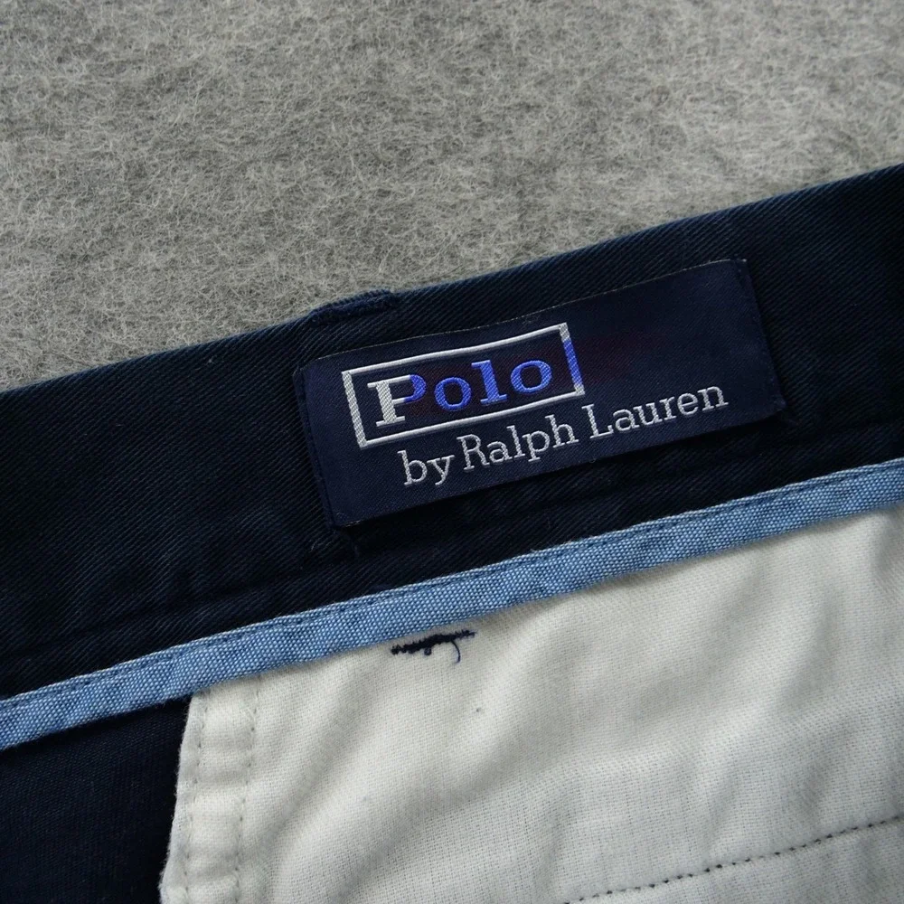 Polo Ralph Lauren Shorts Mens 42  Blue Classic Pleated Chino Cotton Casual Prep